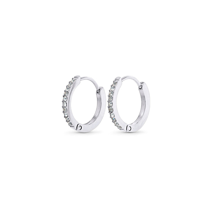 Nilea - Crystal Hoop Earrings Stainless Steel