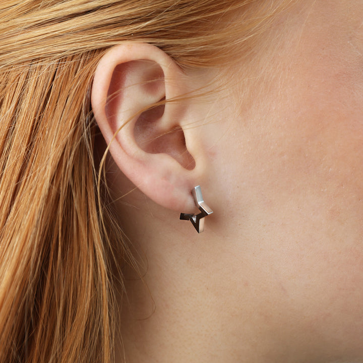 Vilda - Pendientes de aro estrella de acero inoxidable