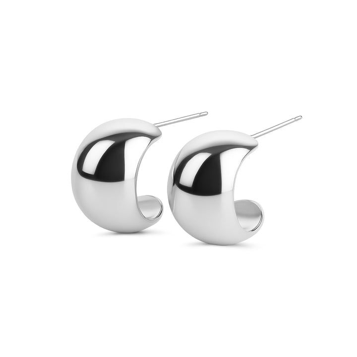 Selena - Pendientes de botón Chunky de acero inoxidable