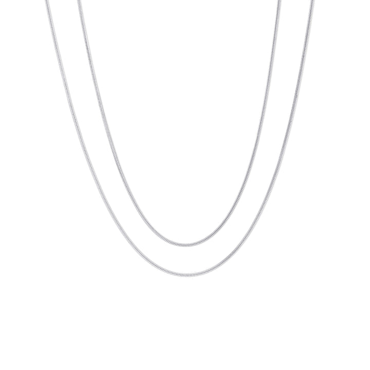 Silvia - Collar de cadena doble de serpiente de acero inoxidable Ste