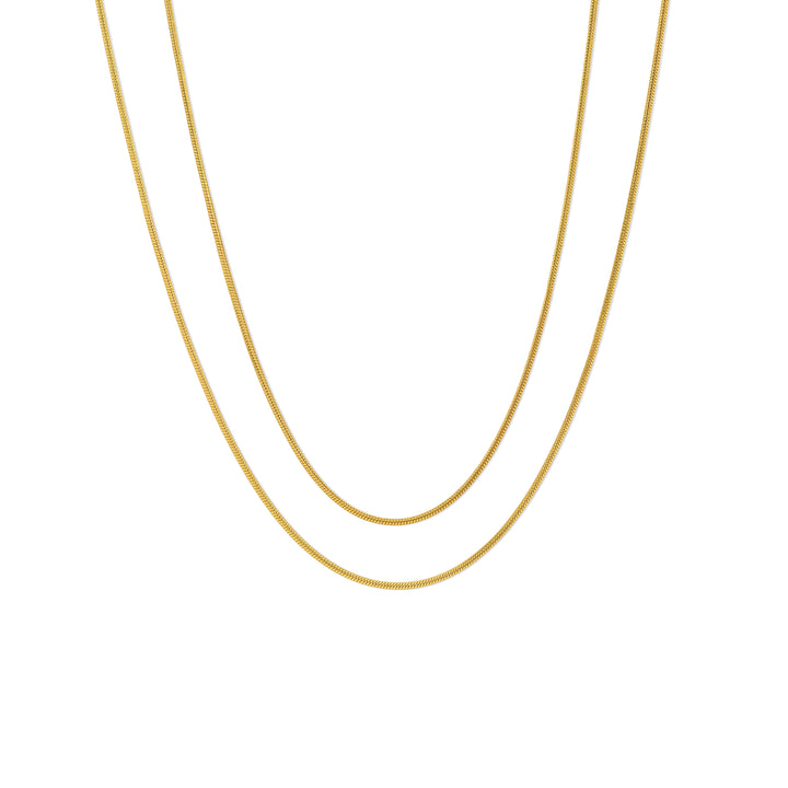 Silvia - Collar de cadena doble de serpiente de acero inoxidable Ste