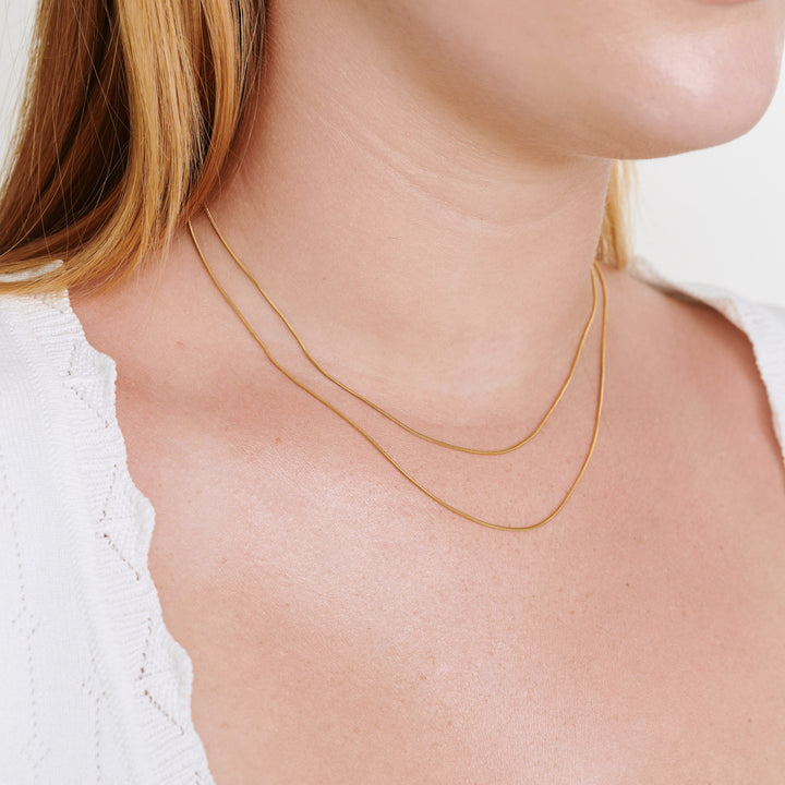 Silvia - Collar de cadena doble de serpiente de acero inoxidable Ste