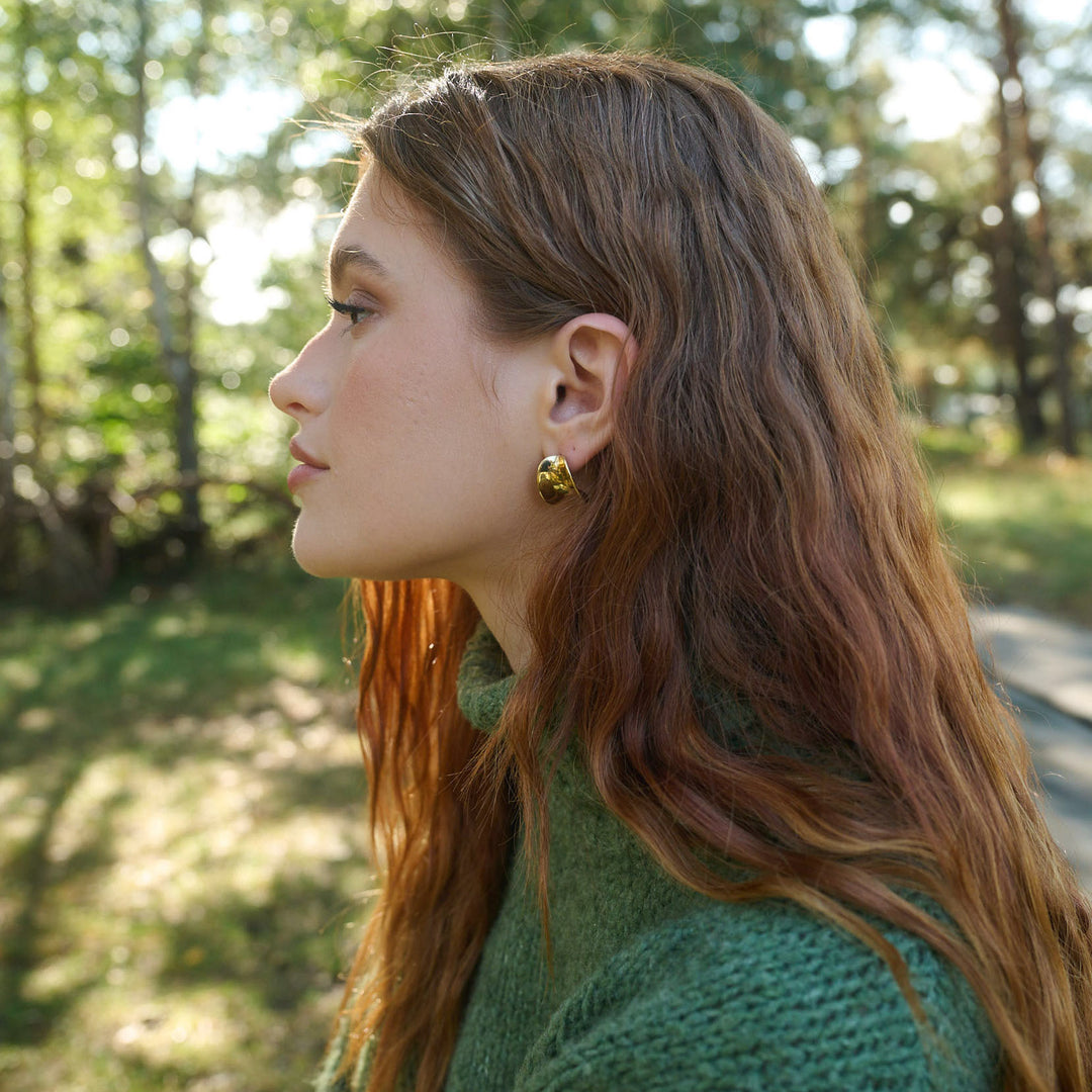 Piper - Pendientes de botón Statement de acero inoxidable