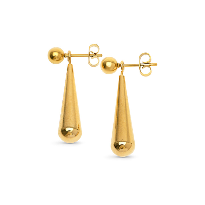 Alida - Pendientes de botón colgantes de acero inoxidable