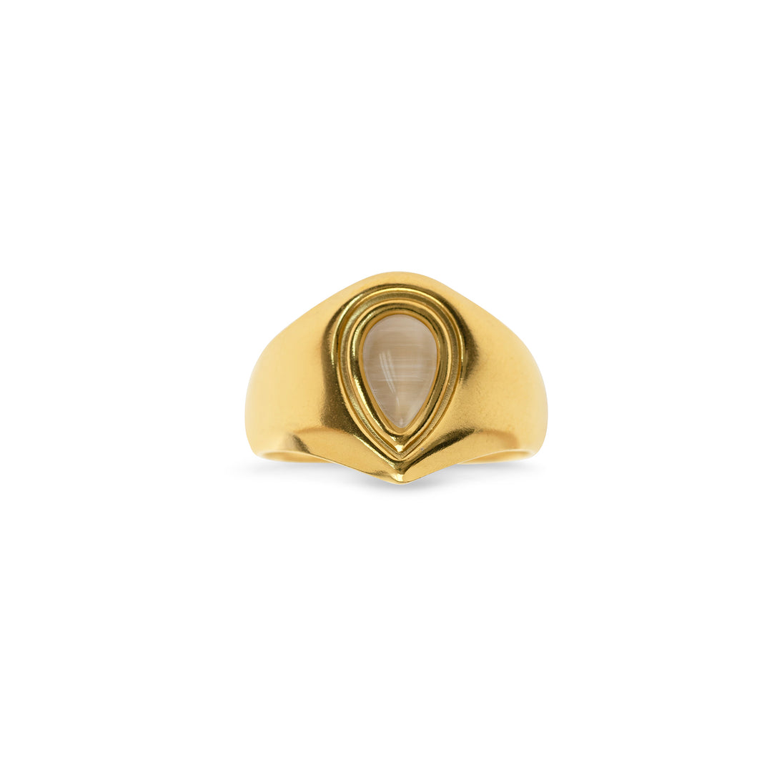 Malou - Stone Ring Stainless Steel