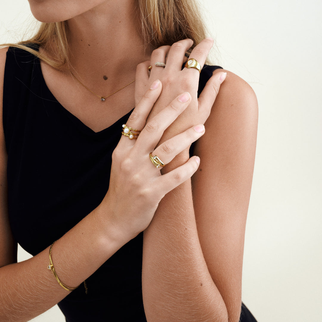 Jenina - Pearl Ring Stainless Steel