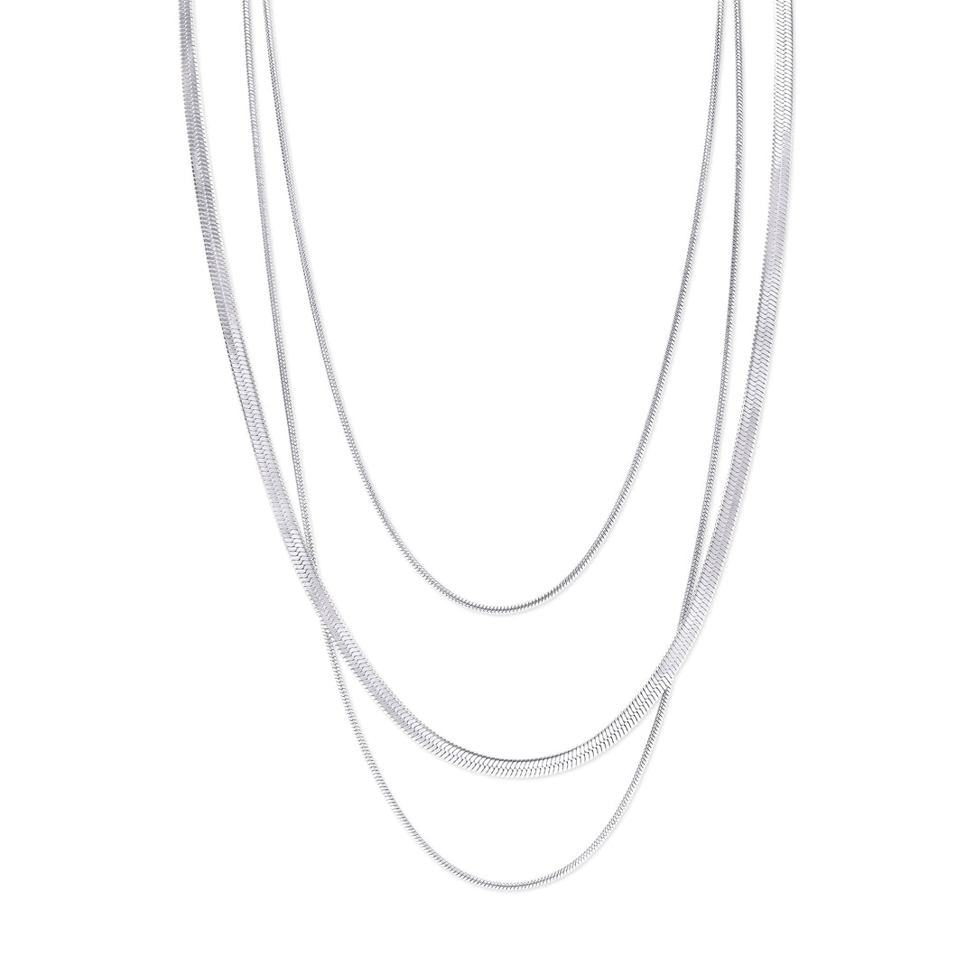 Matilde - Collar de triple cadena de acero inoxidable
