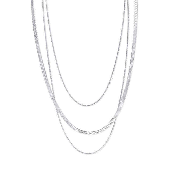 Matilde - Collar de triple cadena de acero inoxidable