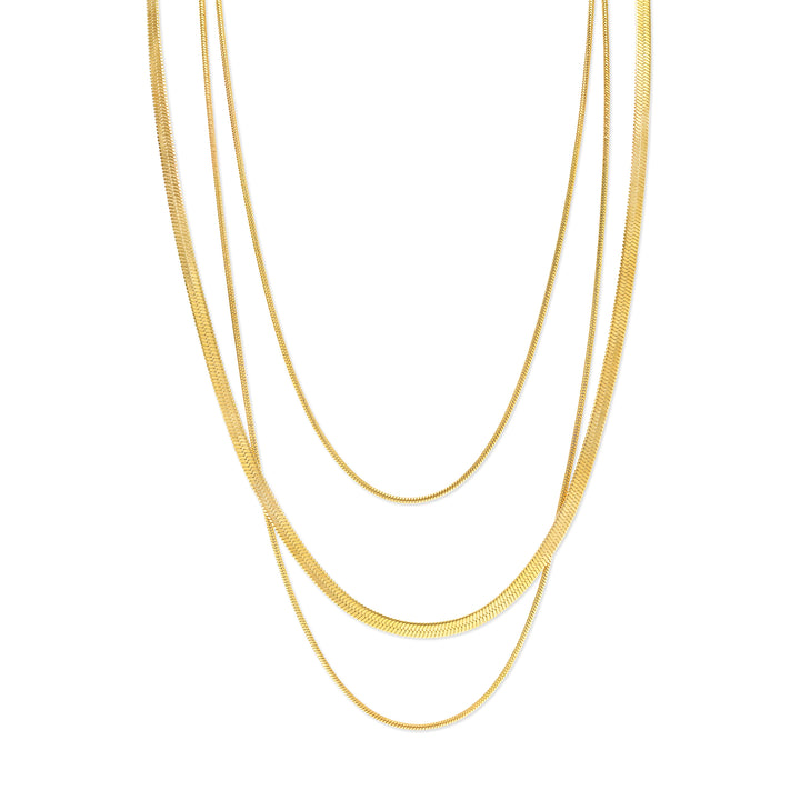 Matilde - Collar de triple cadena de acero inoxidable