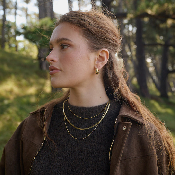 Matilde - Collar de triple cadena de acero inoxidable