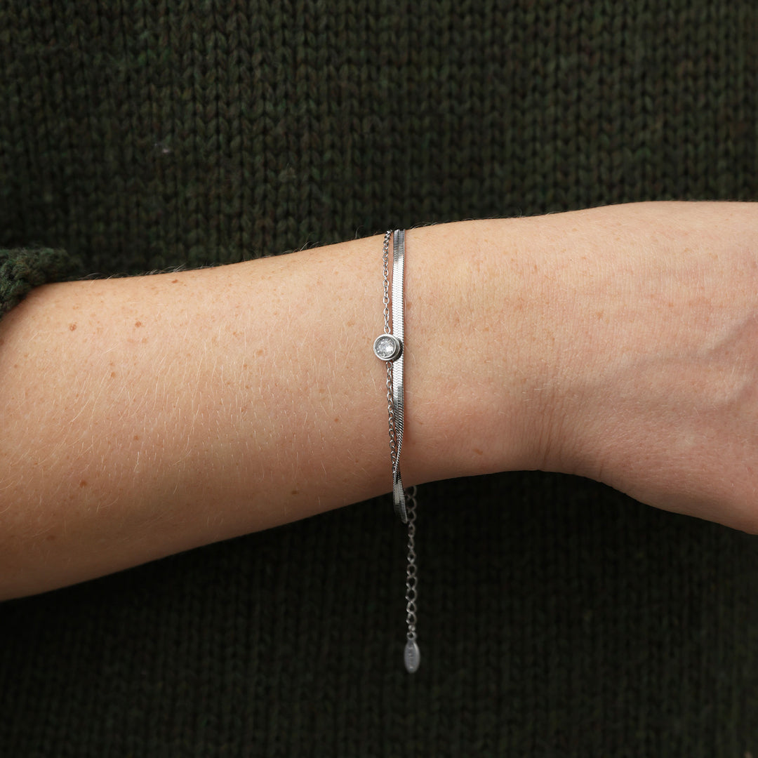 Solvej - Pulsera Doble Cadena Acero Inoxidable