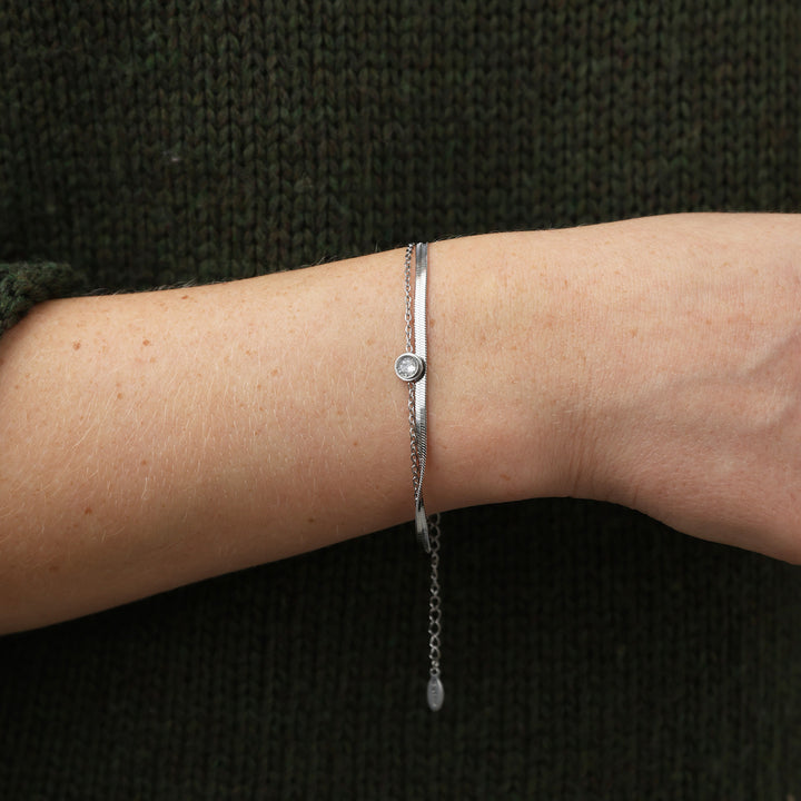 Solvej - Pulsera Doble Cadena Acero Inoxidable
