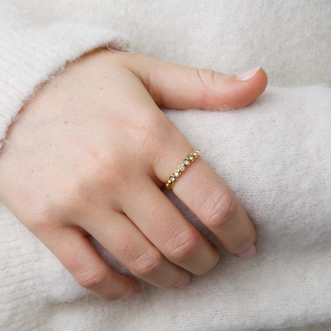 Pernilla - Anillo de Cristal Acero Inoxidable