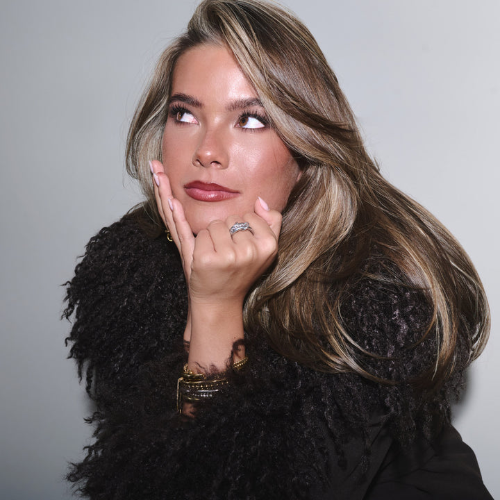 Ethel - Anillo Apilado de Cristal de Acero Inoxidable