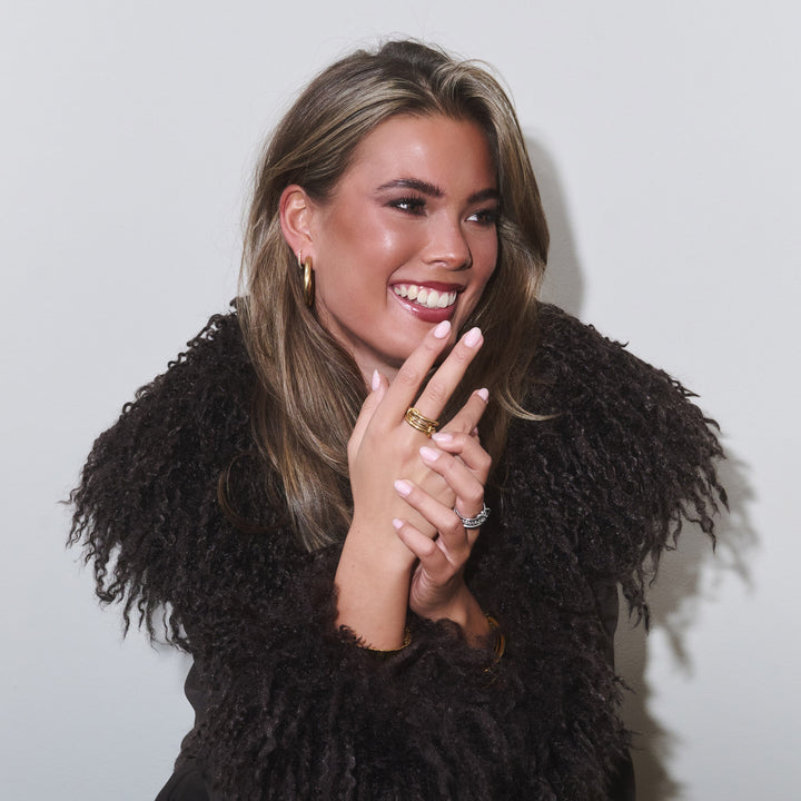 Ethel - Anillo Apilado de Cristal de Acero Inoxidable