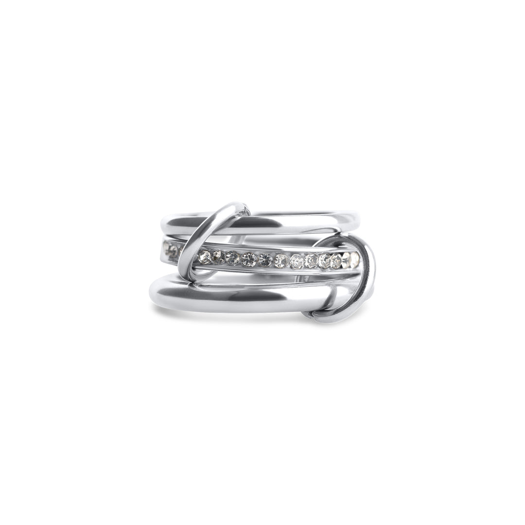 Ethel - Stacked Ring Crystal Stainless Steel