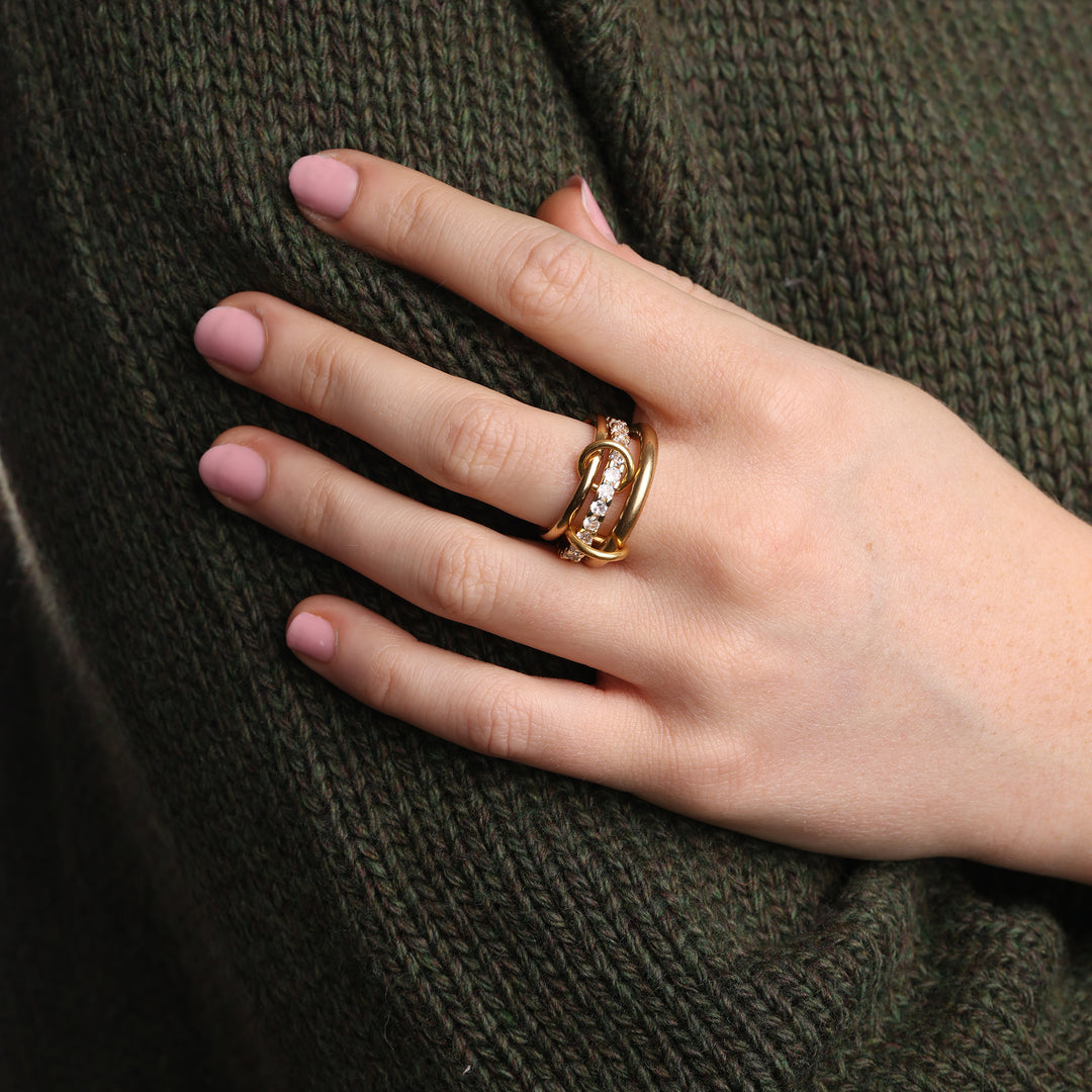 Ethel - Anillo Apilado de Cristal de Acero Inoxidable