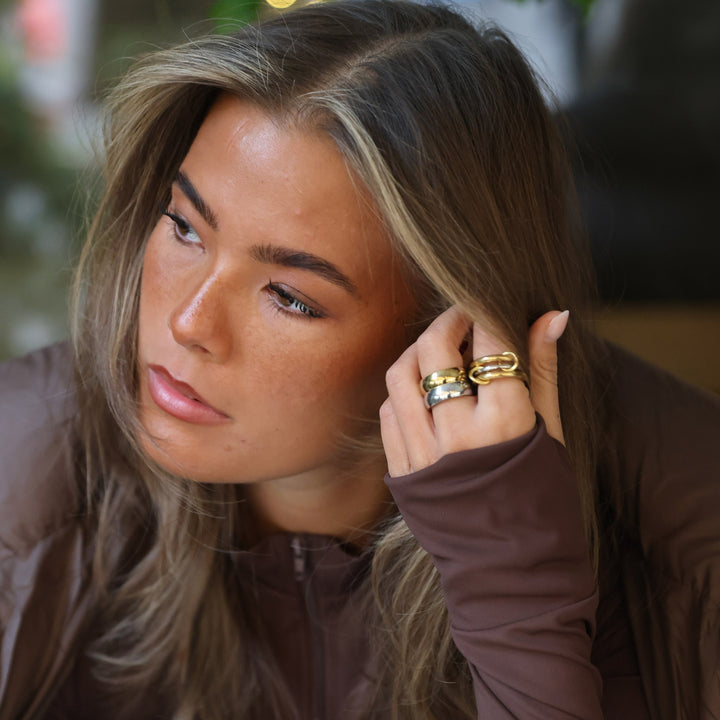 Irene - Stacked Ring Sleek Stainless Steel