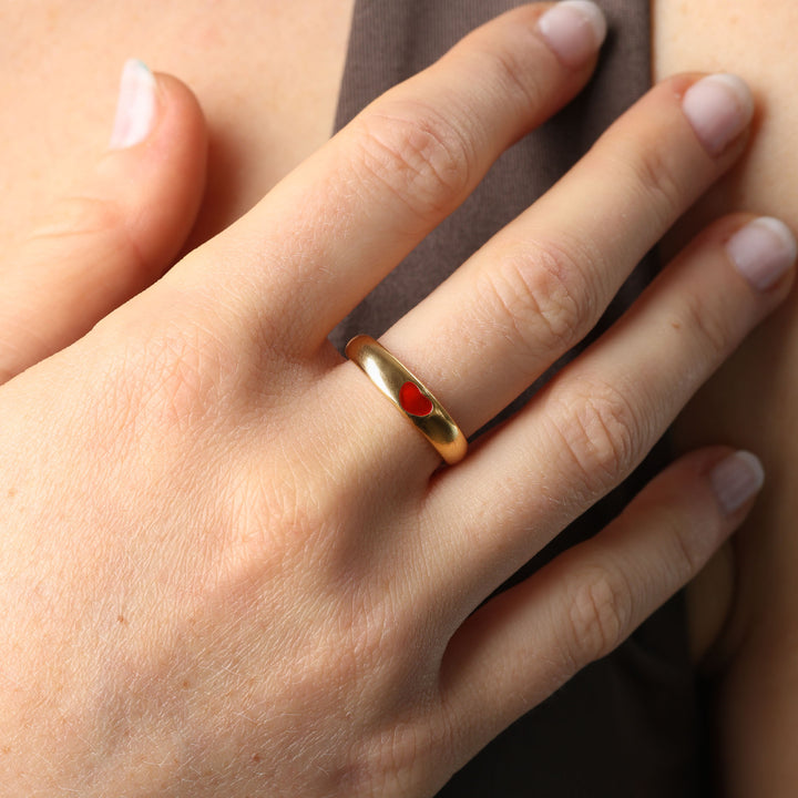 Odette - Anillo de Corazón de Acero Inoxidable