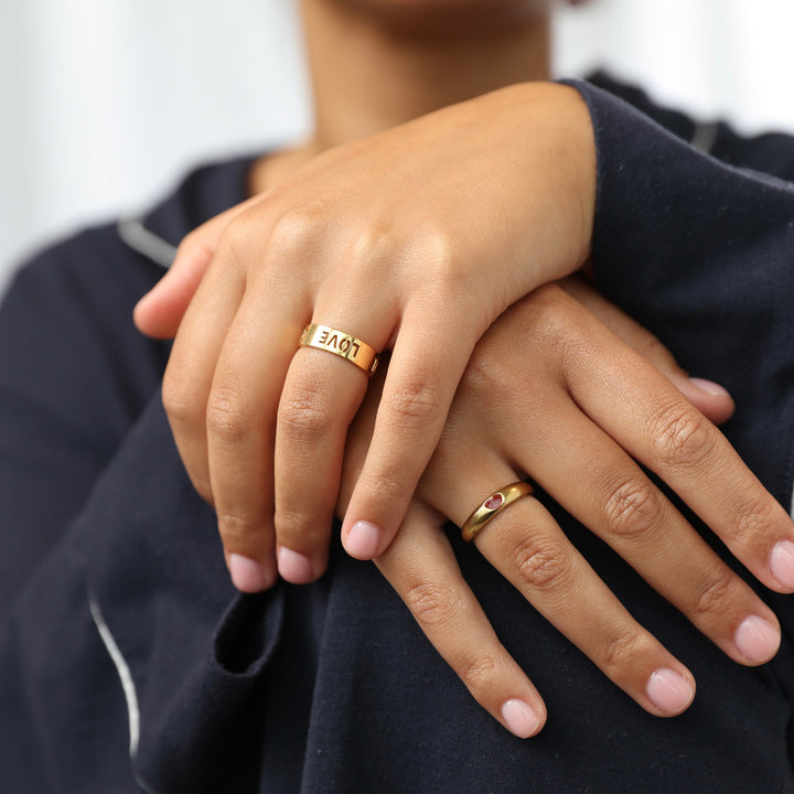 Odette - Anillo de Corazón de Acero Inoxidable