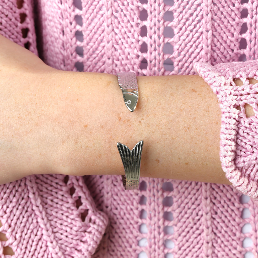 Erle - Pulsera rígida para pescado de acero inoxidable