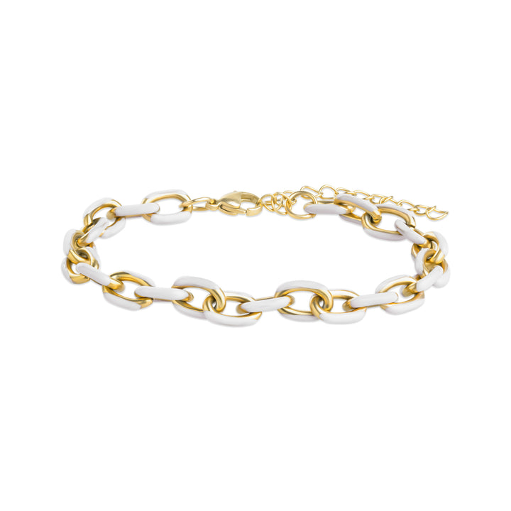 Ines - Pulsera de eslabones colorida de acero inoxidable