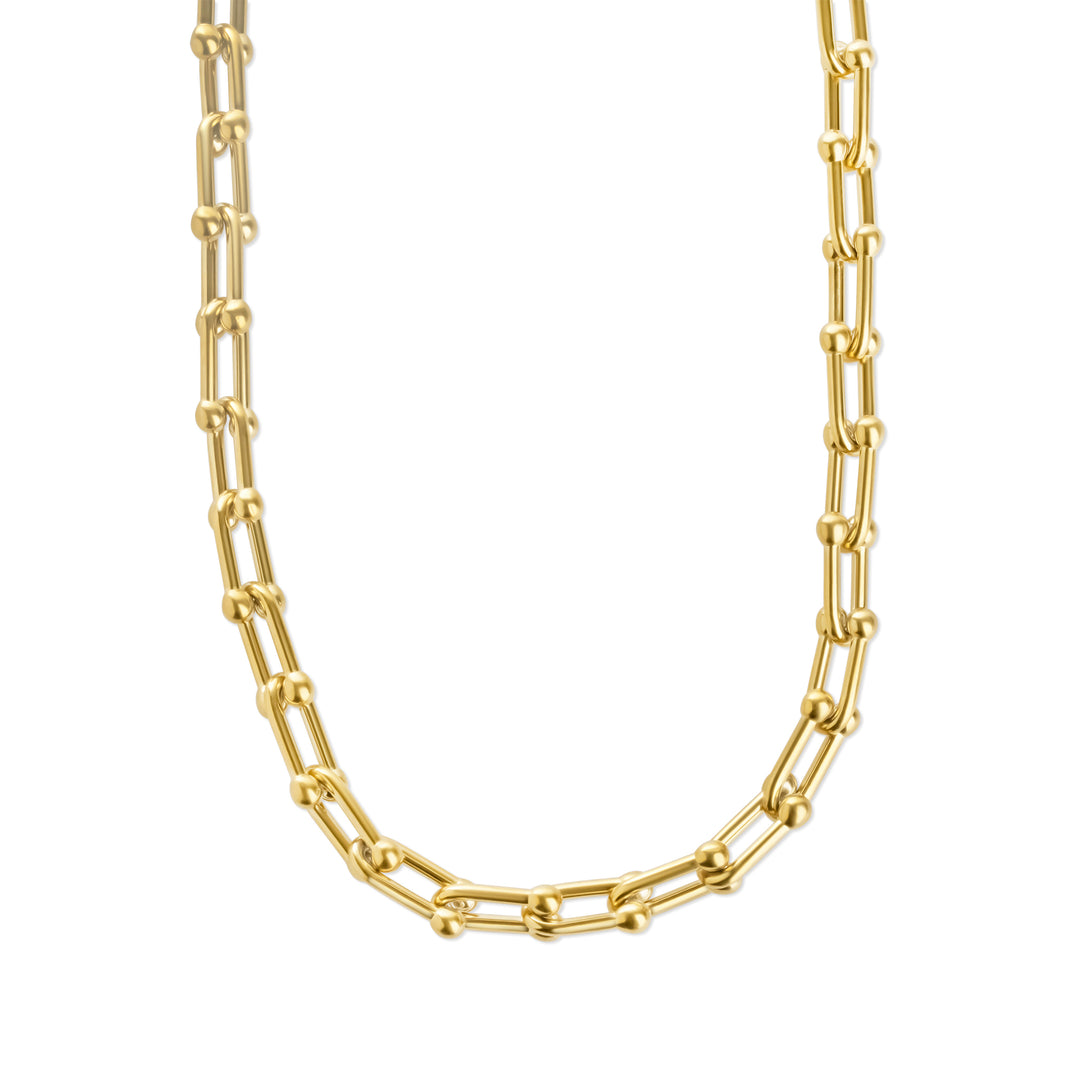 Betty - Collar con eslabones de clip de papel de acero inoxidable