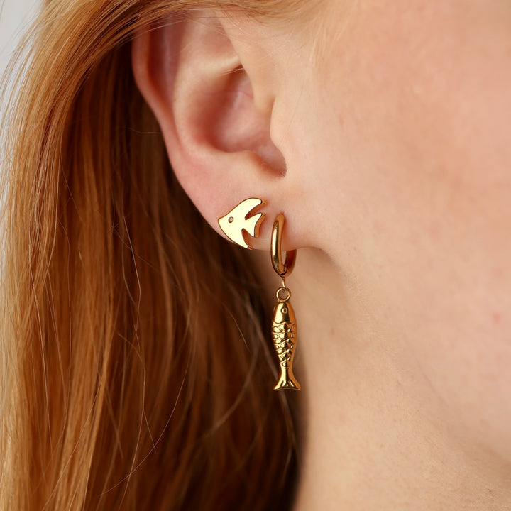 Fee - Fish Stud Earrings Stainless Steel