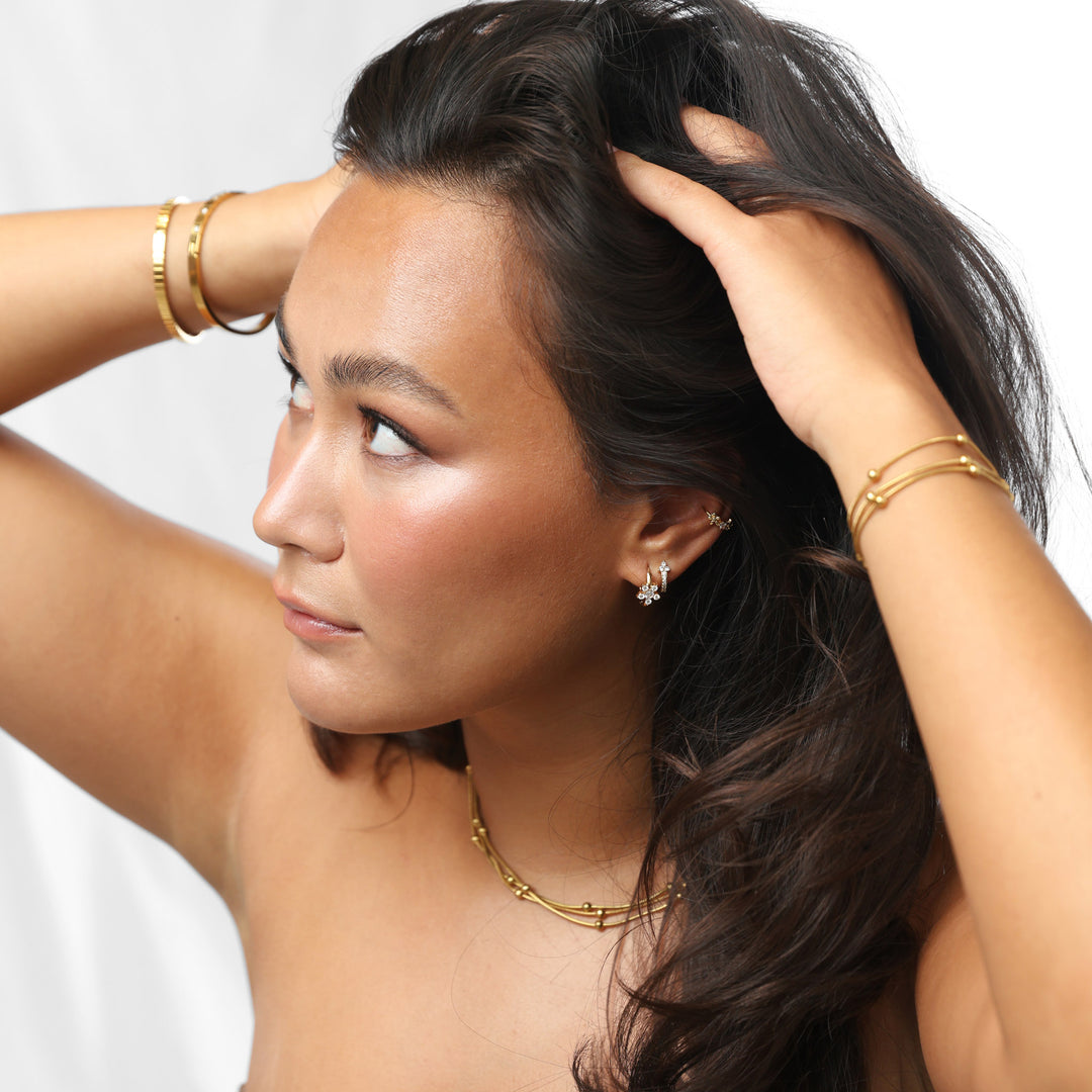 Helia - Crystal Hoop Earrings Stainless Steel