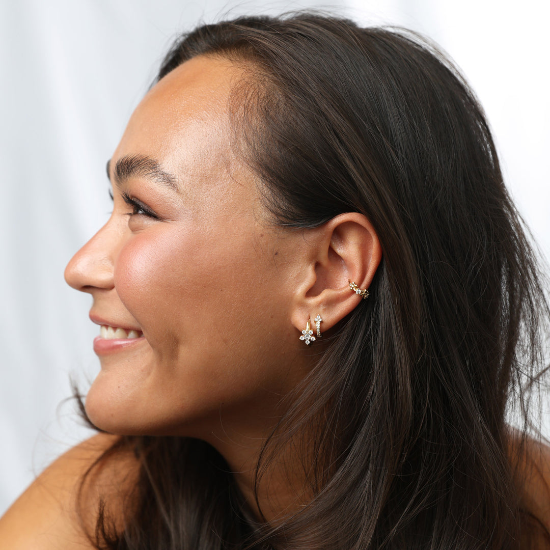 Della - Crystal Hoop Earrings Stainless Steel