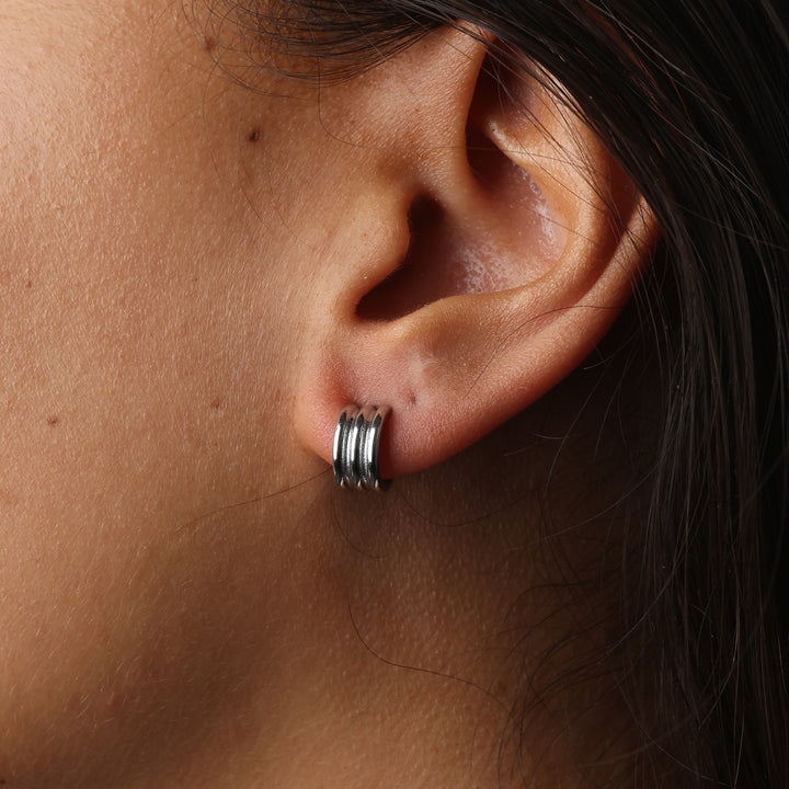 Gun - Multi Layered Stud Earrings Stainless Steel