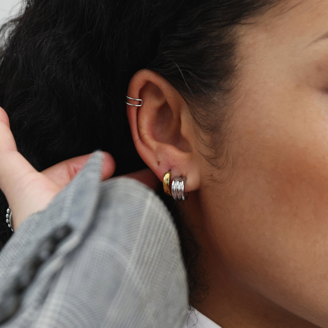 Gun - Multi Layered Stud Earrings Stainless Steel