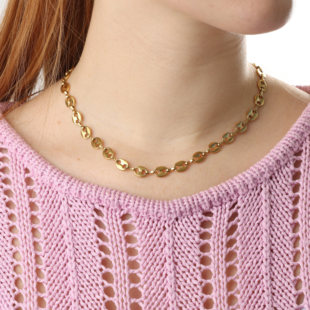 Amie - Collar de cadena de eslabones de acero inoxidable