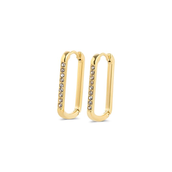 Celeste - Pendientes de aro de cristal de acero inoxidable