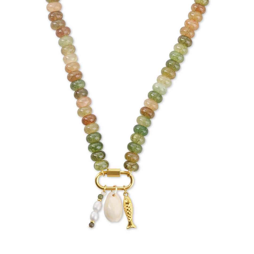 Mi - Collar de cuentas Ocean de acero inoxidable