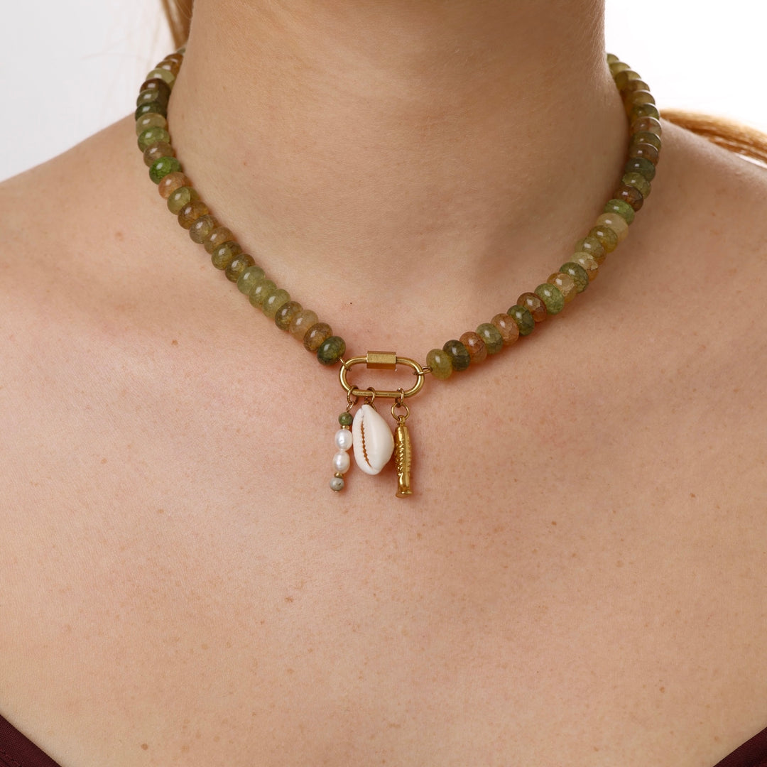 Mi - Collar de cuentas Ocean de acero inoxidable