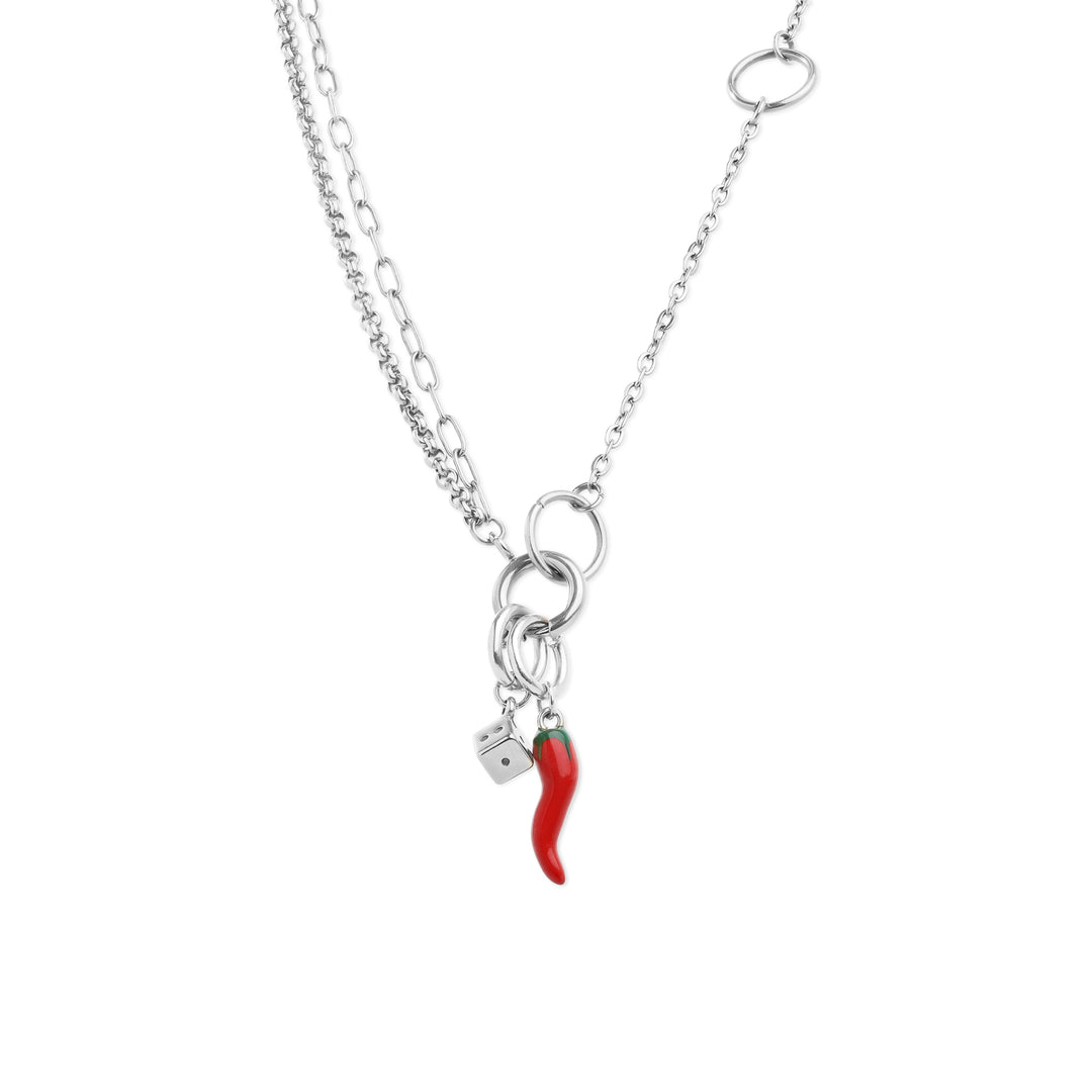 Onyx - Layered Chain Necklace Stainless Steel