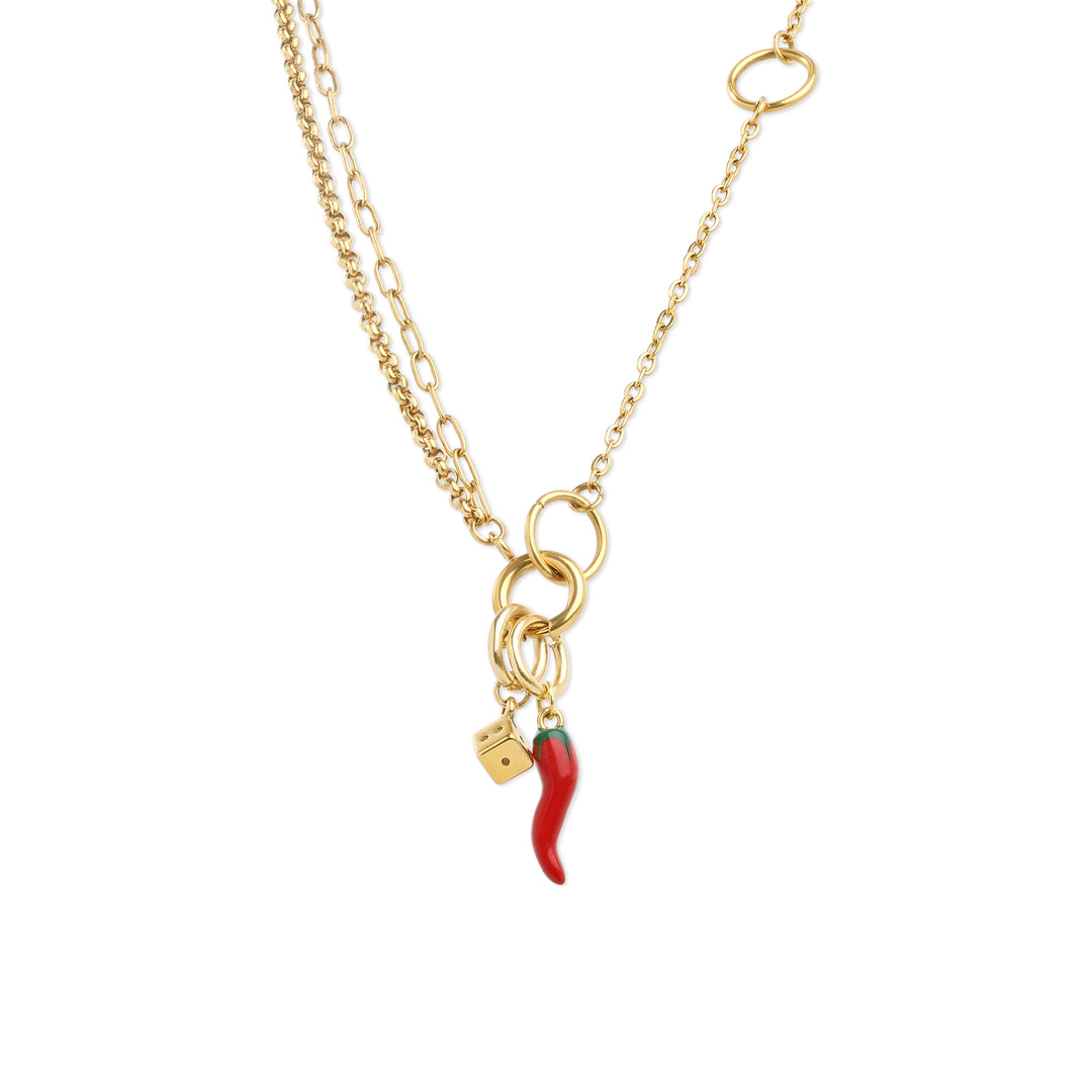 Onyx - Layered Chain Necklace Stainless Steel