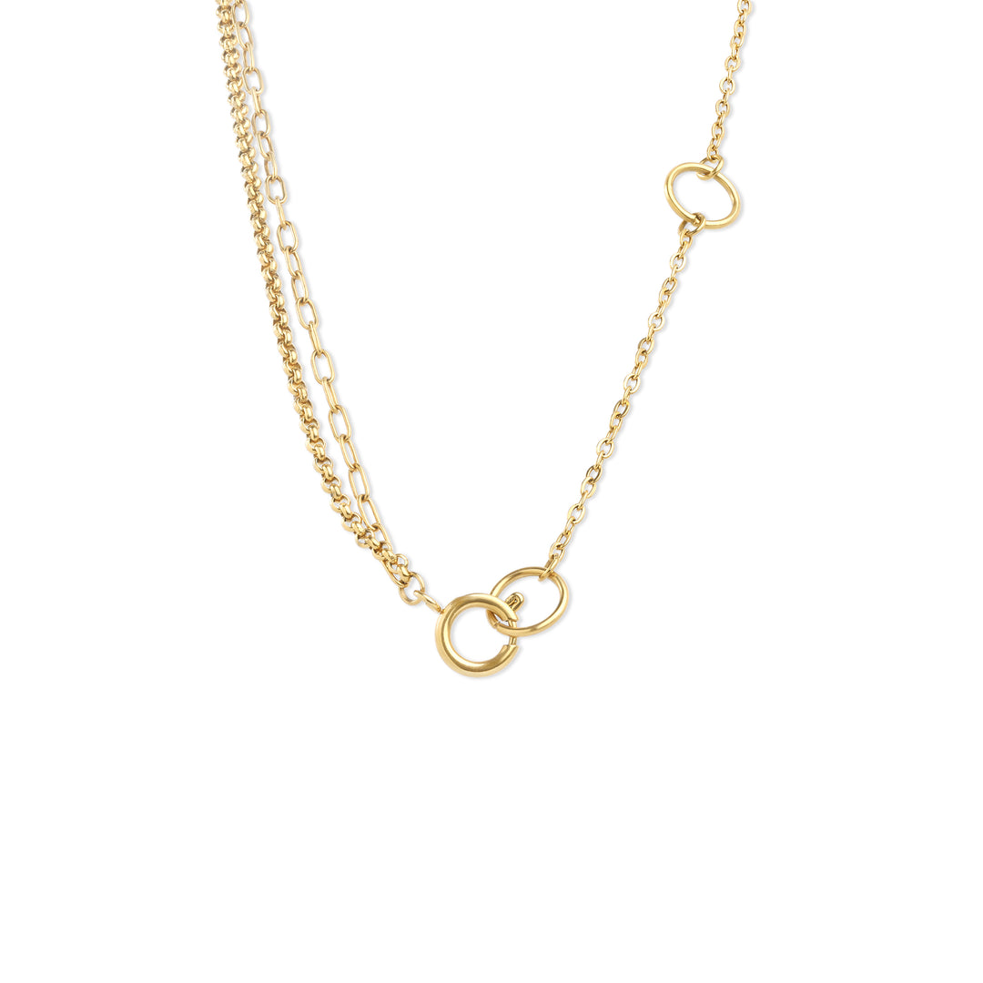 Onyx - Layered Chain Necklace Stainless Steel