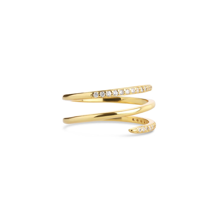 Jada – crystal ring in stainless steel, gold | Timi of Sweden