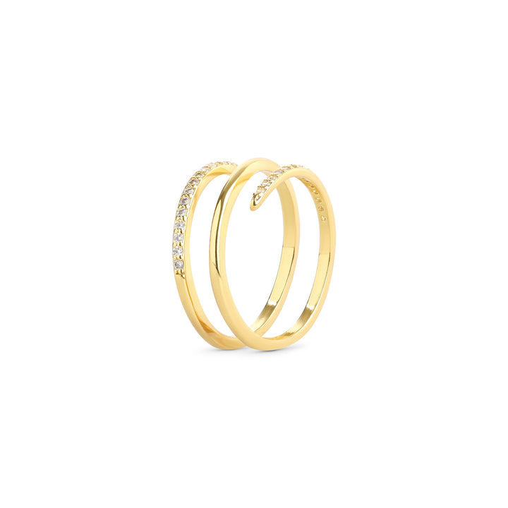 Jada – crystal ring in stainless steel, gold | Timi of Sweden