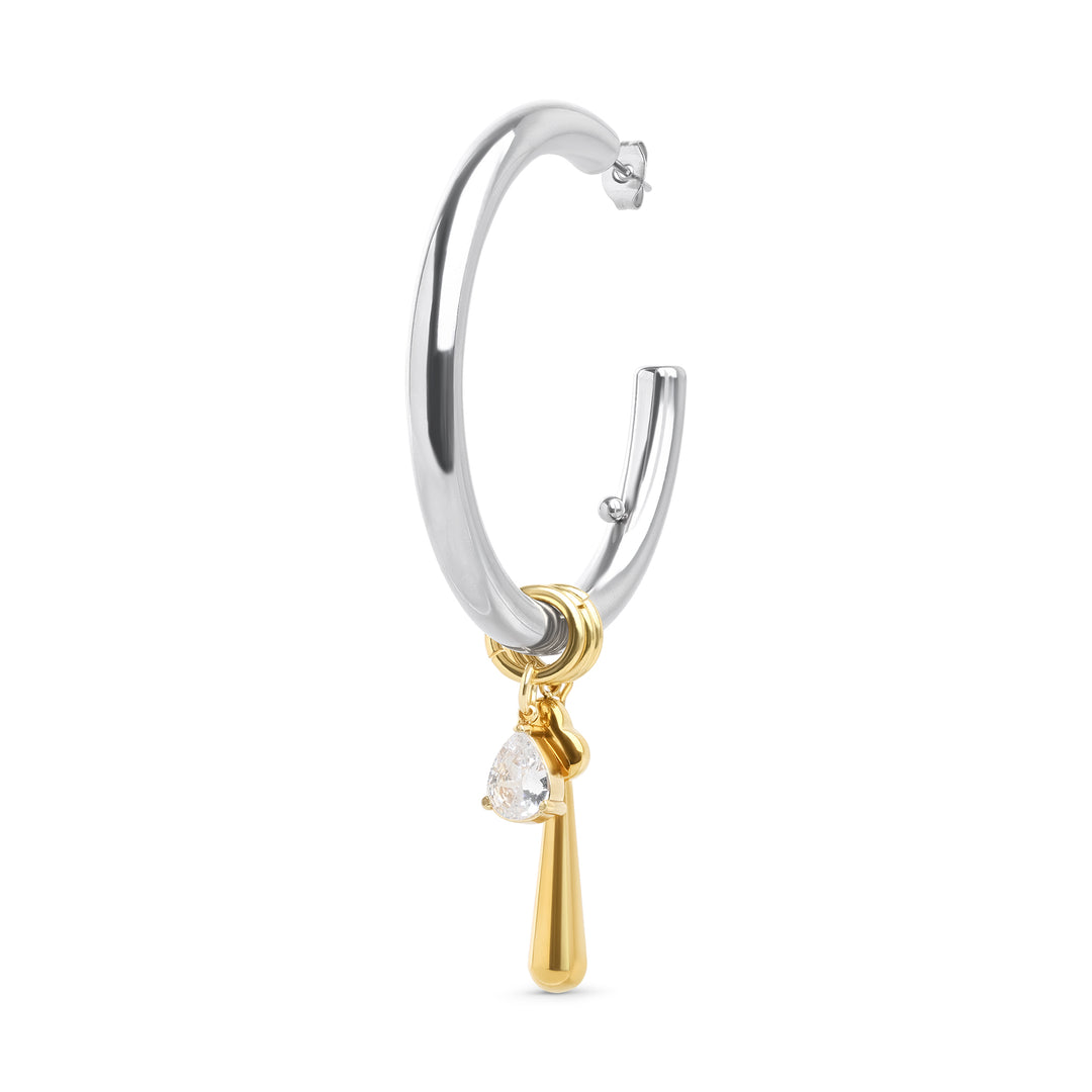Pendientes de botón Peg - Hoops elegantes de acero inoxidable