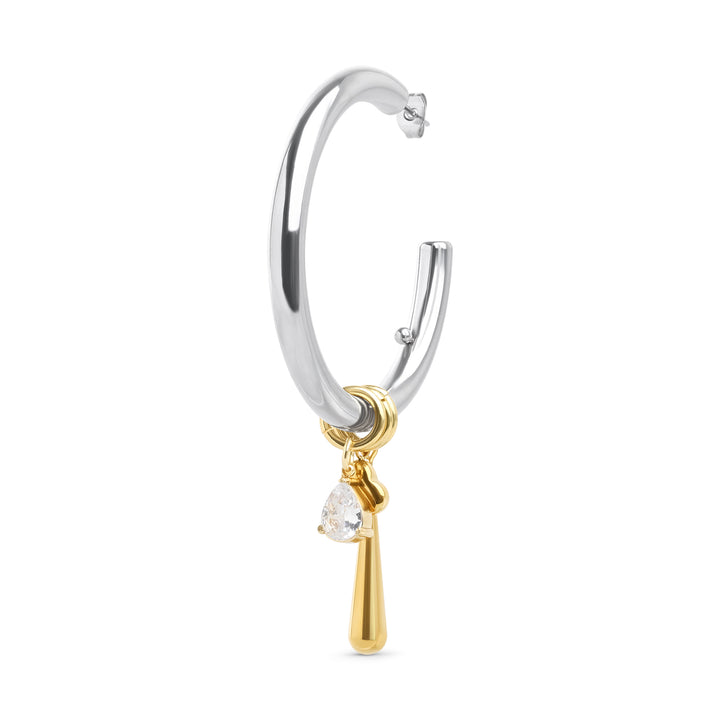 Pendientes de botón Peg - Hoops elegantes de acero inoxidable