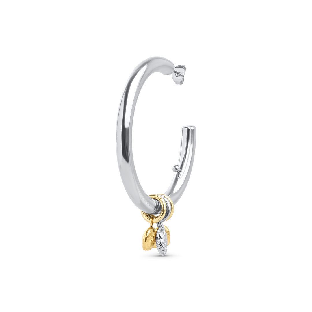 Pendientes de botón Peg - Hoops elegantes de acero inoxidable