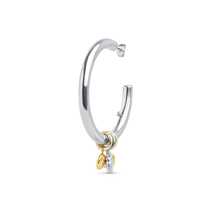 Pendientes de botón Peg - Hoops elegantes de acero inoxidable