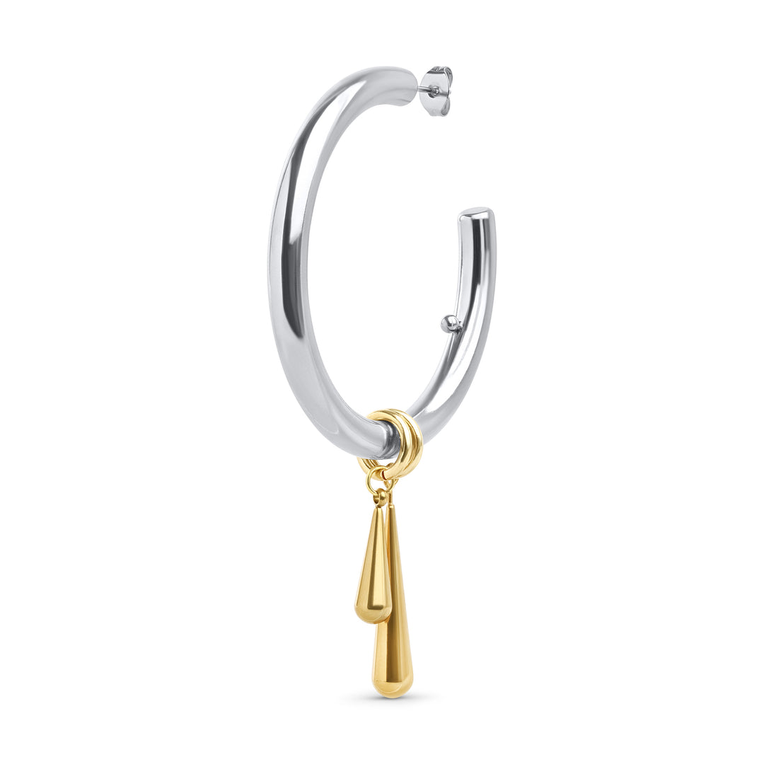 Pendientes de botón Peg - Hoops elegantes de acero inoxidable