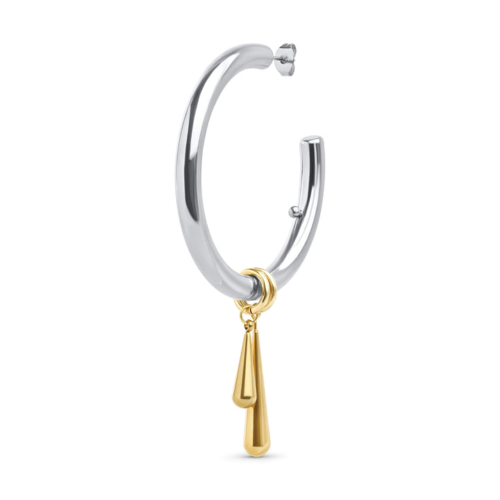 Pendientes de botón Peg - Hoops elegantes de acero inoxidable