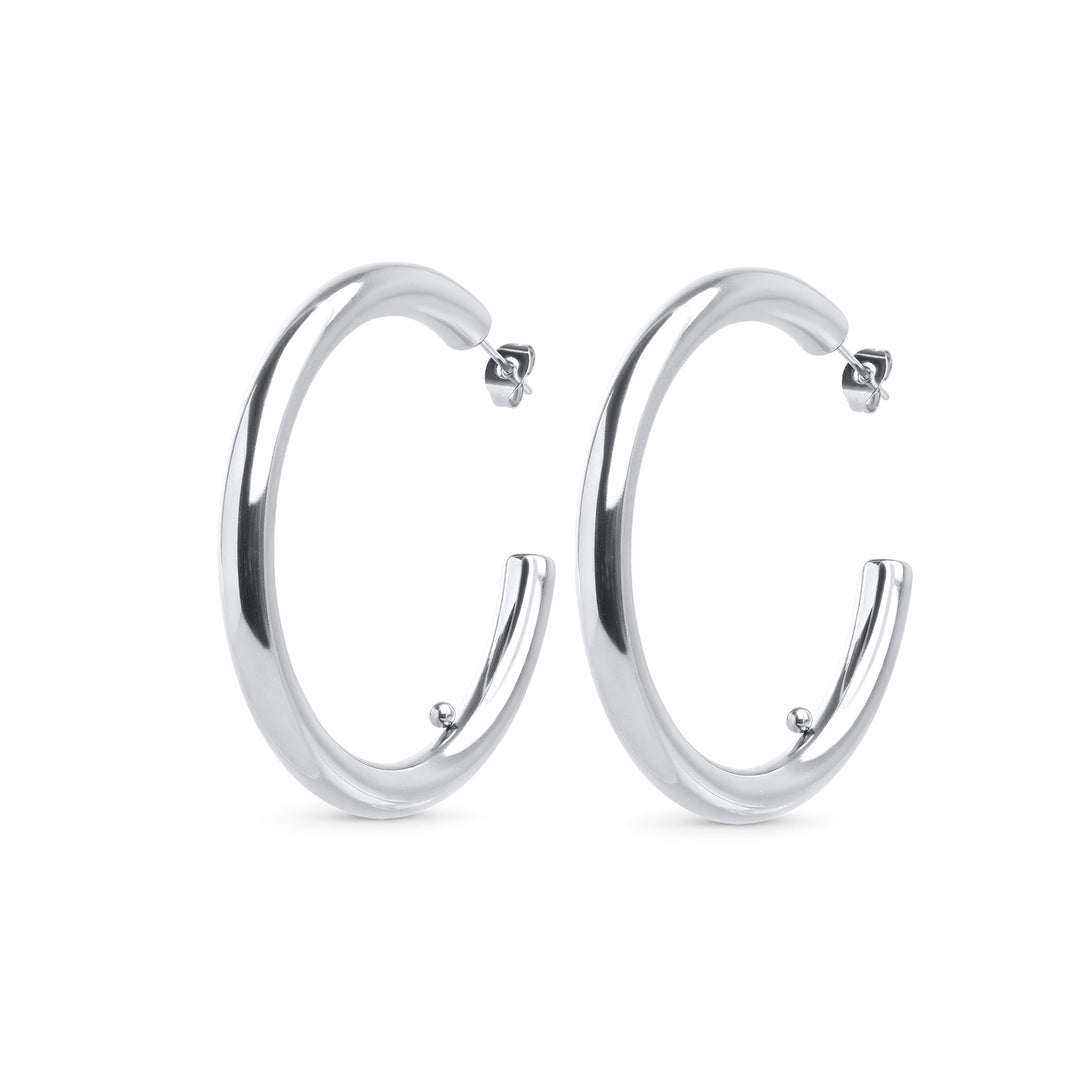 Pendientes de botón Peg - Hoops elegantes de acero inoxidable