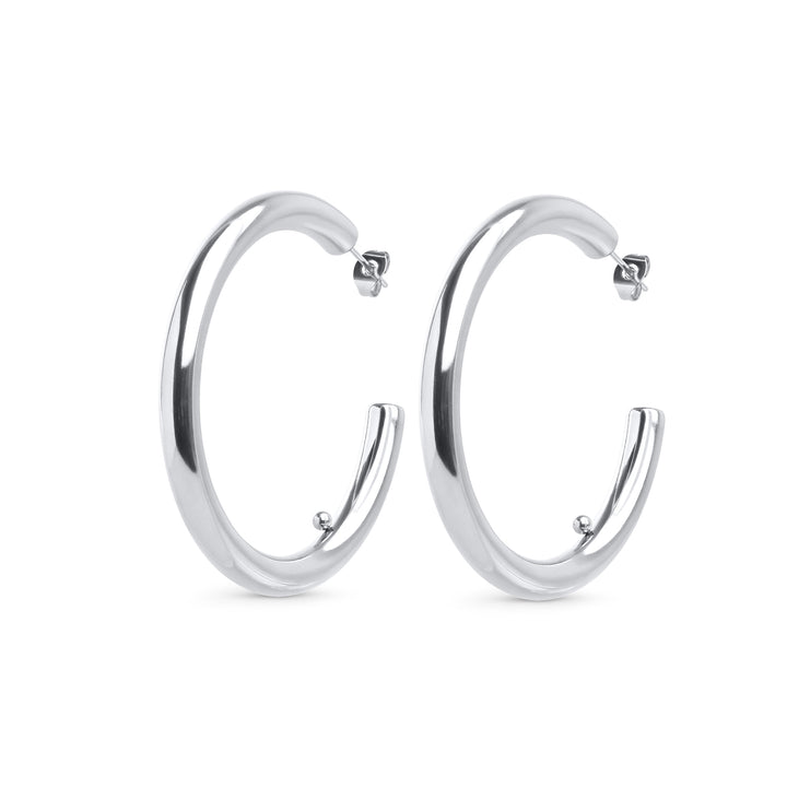 Pendientes de botón Peg - Hoops elegantes de acero inoxidable