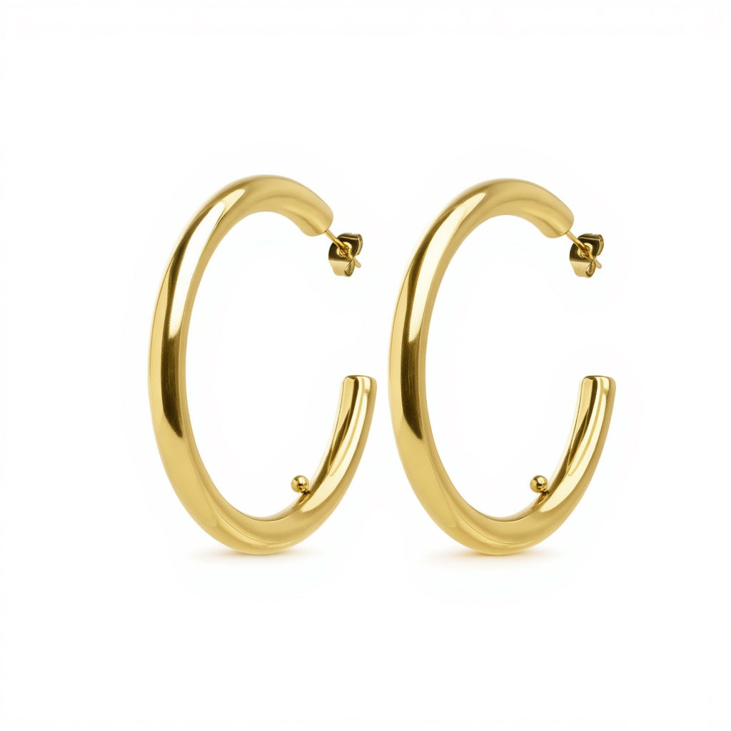 Pendientes de botón Peg - Hoops elegantes de acero inoxidable